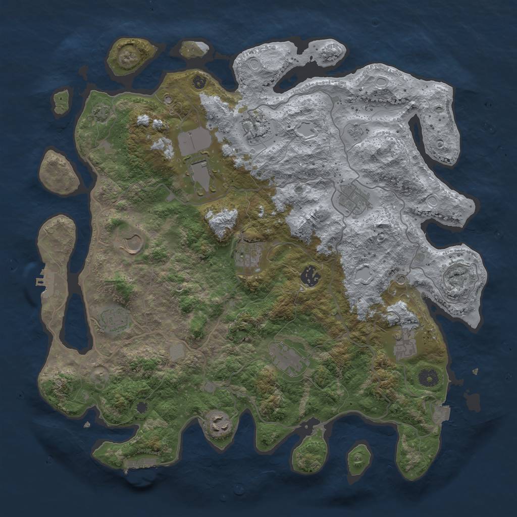 Rust Map: Procedural Map, Size: 4000, Seed: 339067479, 18 Monuments