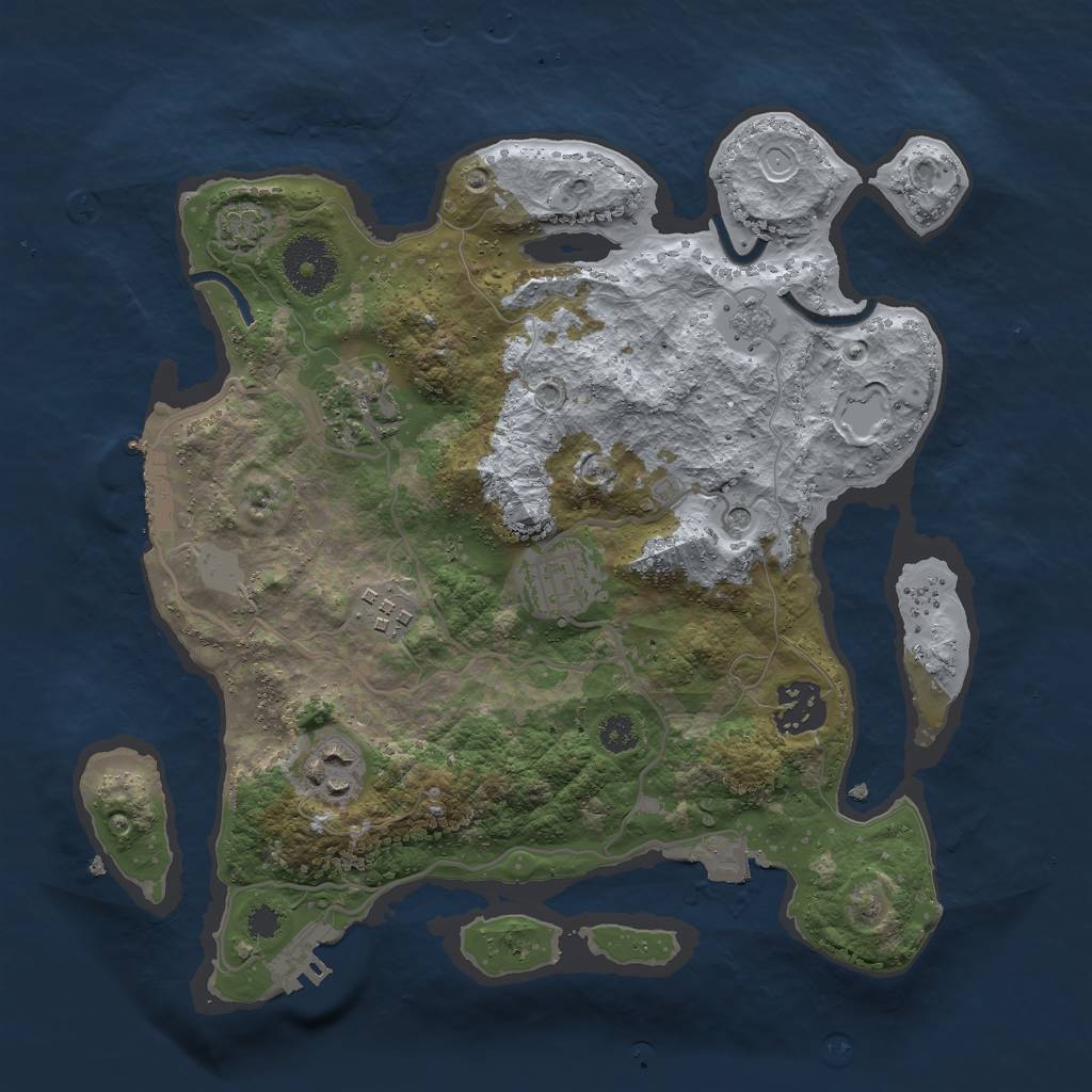 Rust Map: Procedural Map, Size: 3000, Seed: 445718, 13 Monuments