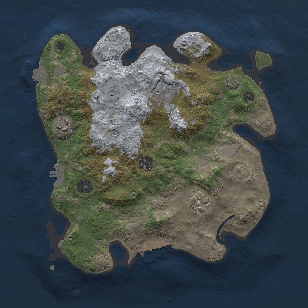 Rust Map: Procedural Map, Size: 3000, Seed: 121652432, 12 Monuments