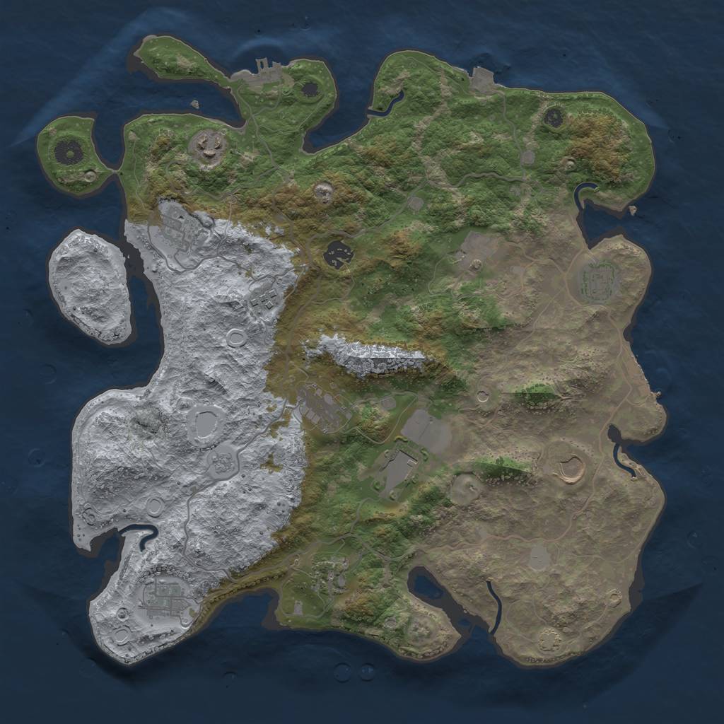 Rust Map: Procedural Map, Size: 4000, Seed: 781394706, 19 Monuments