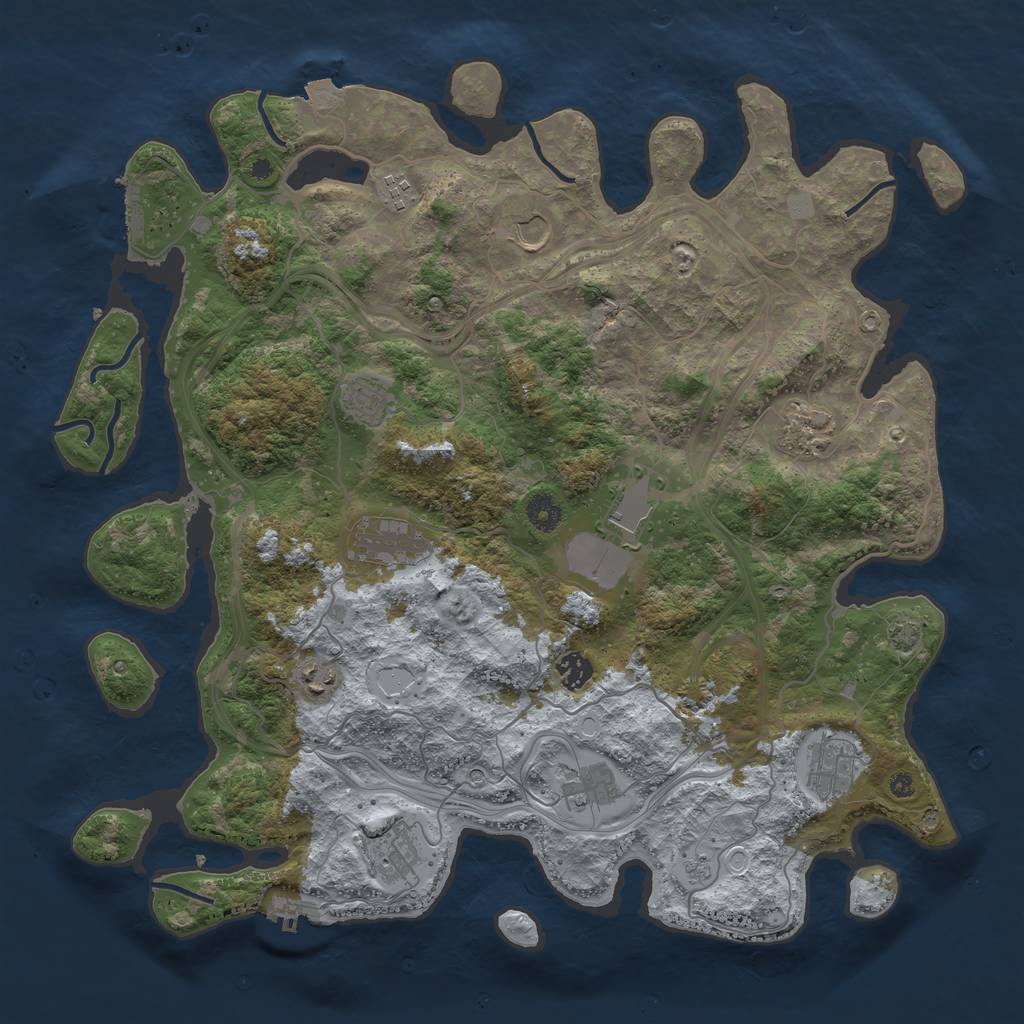 Rust Map: Procedural Map, Size: 4250, Seed: 1739073300, 19 Monuments