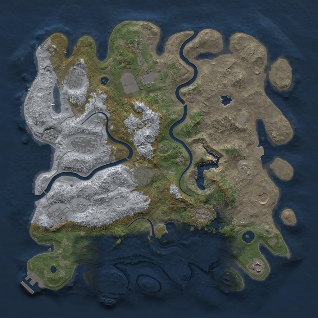 Rust Map: Procedural Map, Size: 4000, Seed: 8055, 15 Monuments