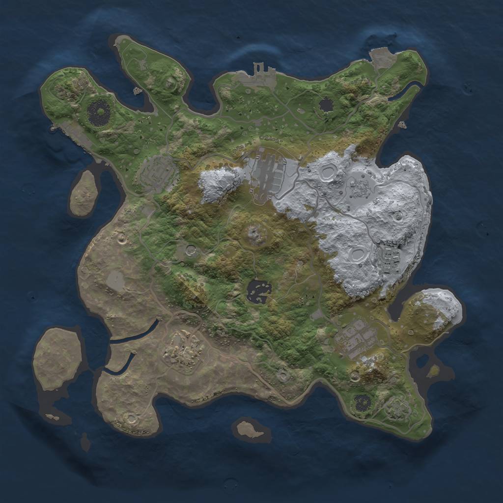 Rust Map: Procedural Map, Size: 3000, Seed: 5742066, 14 Monuments