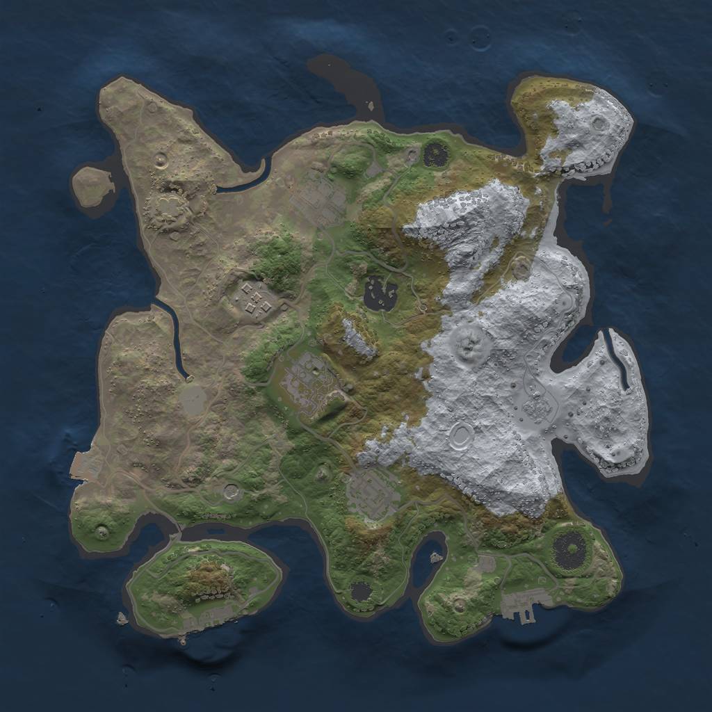 Rust Map: Procedural Map, Size: 3000, Seed: 1155731088, 13 Monuments