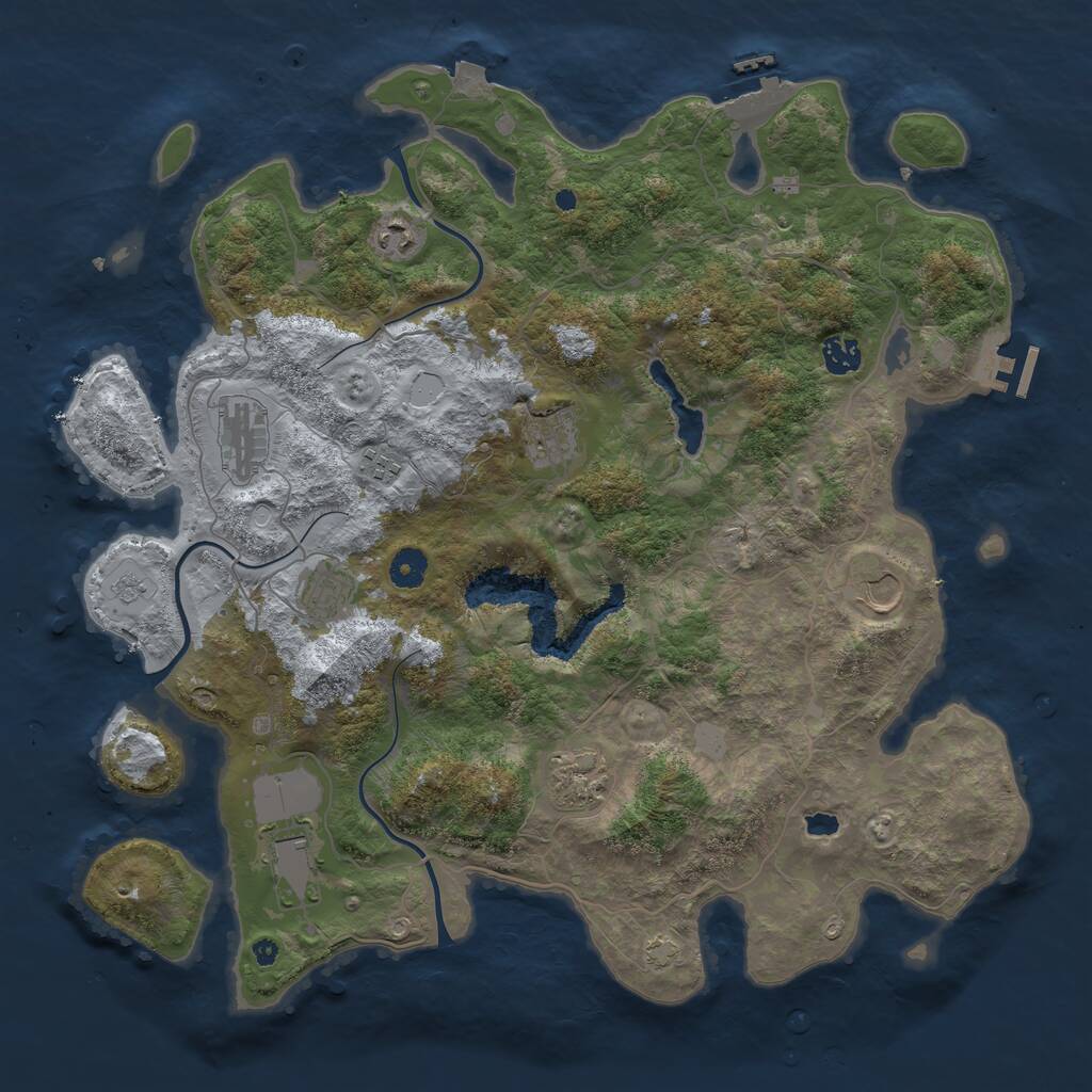 Rust Map: Procedural Map, Size: 4200, Seed: 4041984, 14 Monuments