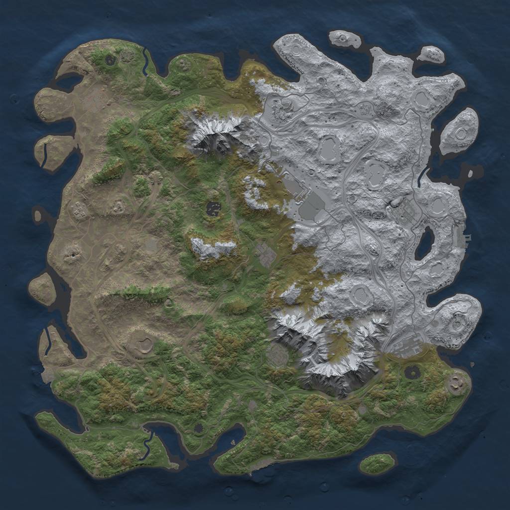 Rust Map: Procedural Map, Size: 5000, Seed: 175711300, 19 Monuments