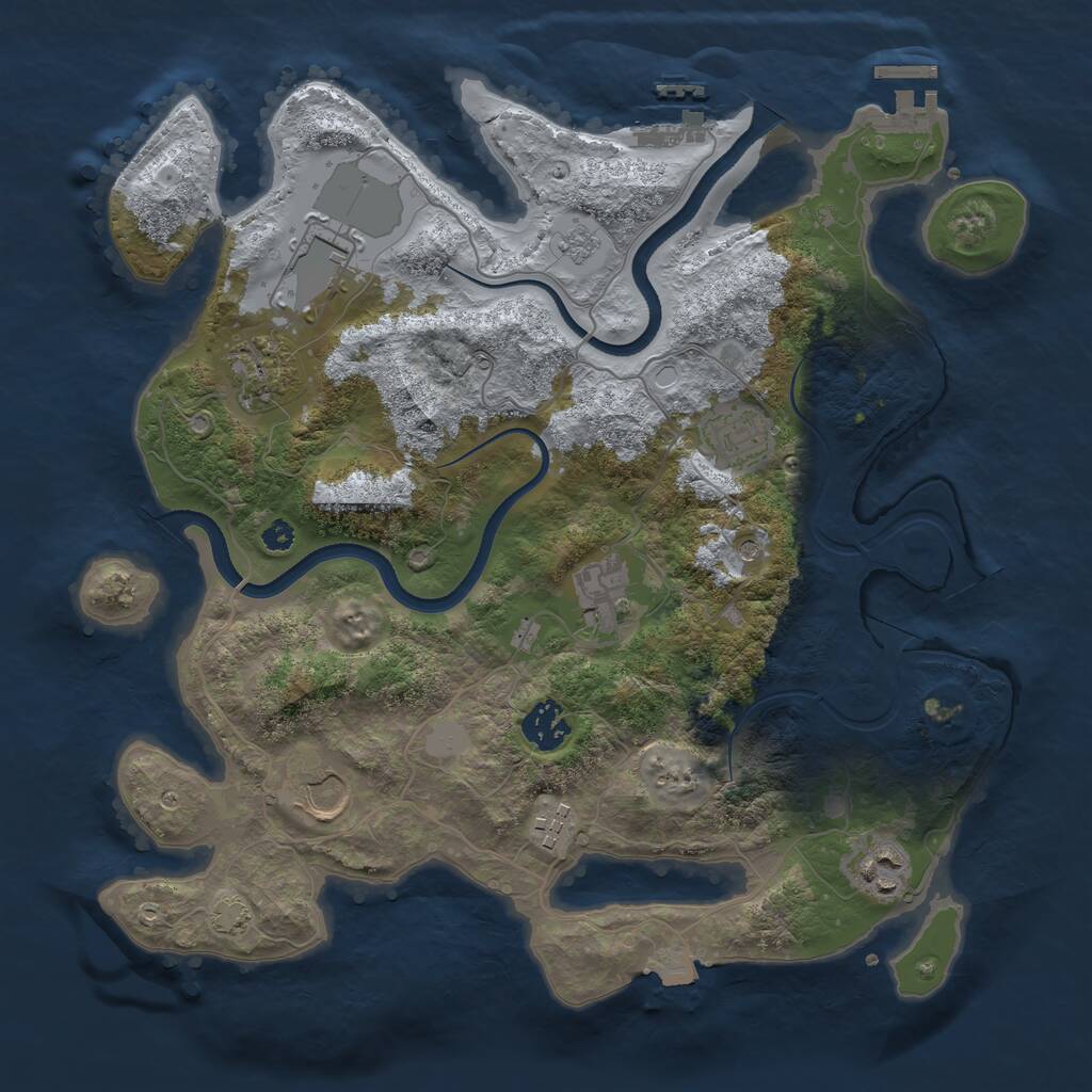 Rust Map: Procedural Map, Size: 3500, Seed: 1604669490, 14 Monuments