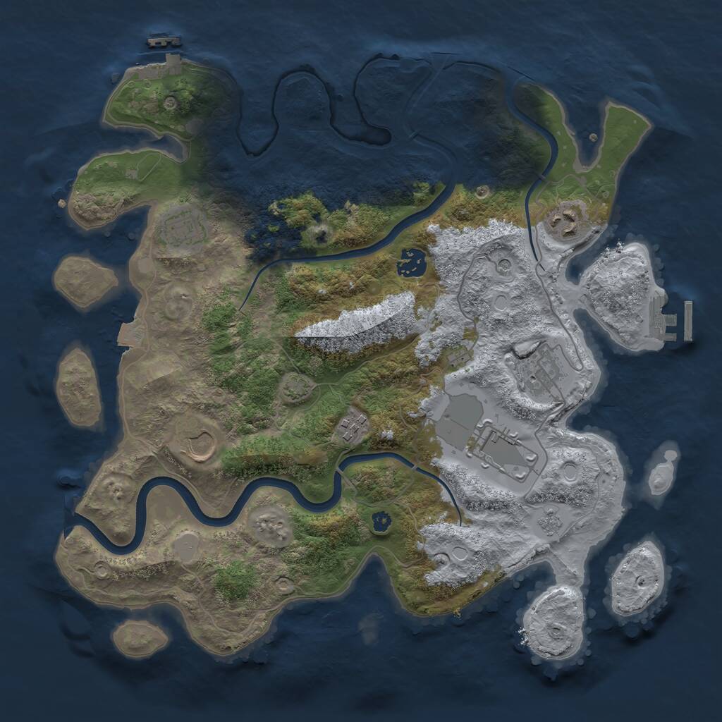 Rust Map: Procedural Map, Size: 3600, Seed: 1097589, 13 Monuments