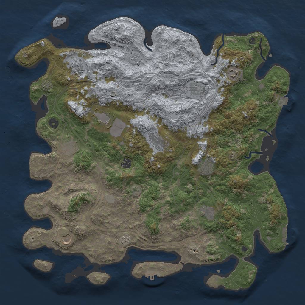 Rust Map: Procedural Map, Size: 4500, Seed: 152229420, 19 Monuments