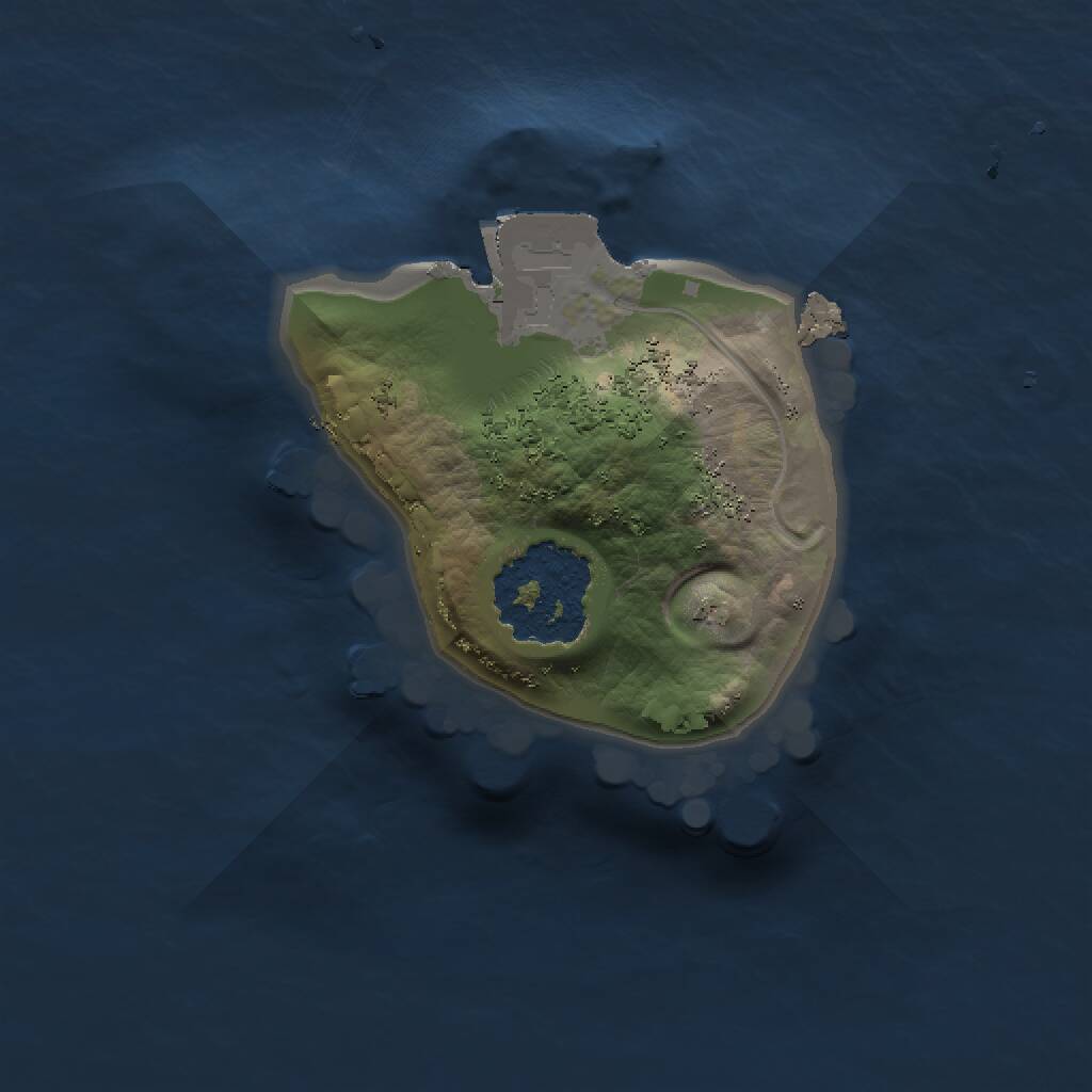 Rust Map: Procedural Map, Size: 1100, Seed: 431245, 1 Monuments