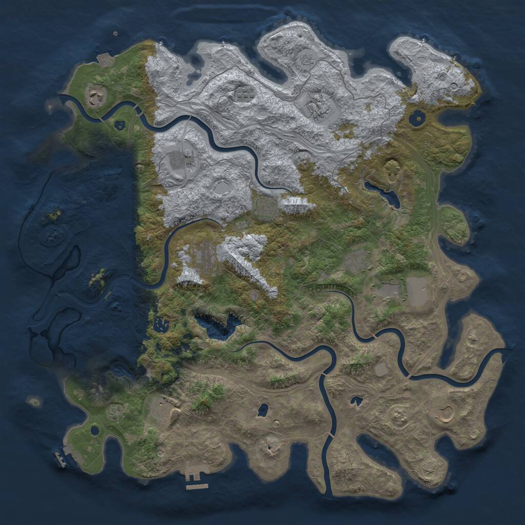 Rust Map: Procedural Map, Size: 4800, Seed: 2036735955, 17 Monuments