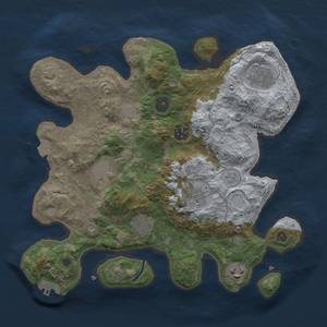 Thumbnail Rust Map: Procedural Map, Size: 3250, Seed: 2048176, 13 Monuments