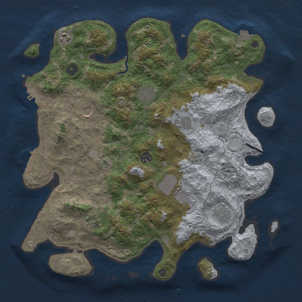 Rust Map: Procedural Map, Size: 4000, Seed: 1571513438, 17 Monuments