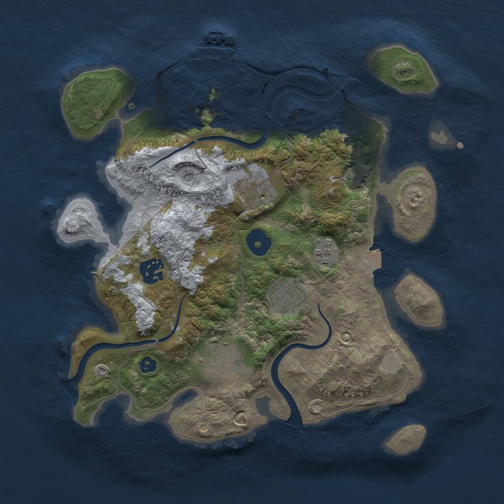 Rust Map: Procedural Map, Size: 3000, Seed: 900924299, 9 Monuments