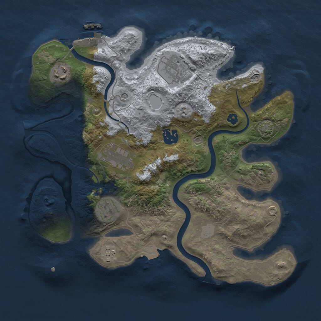 Rust Map: Procedural Map, Size: 3000, Seed: 1963273648, 10 Monuments