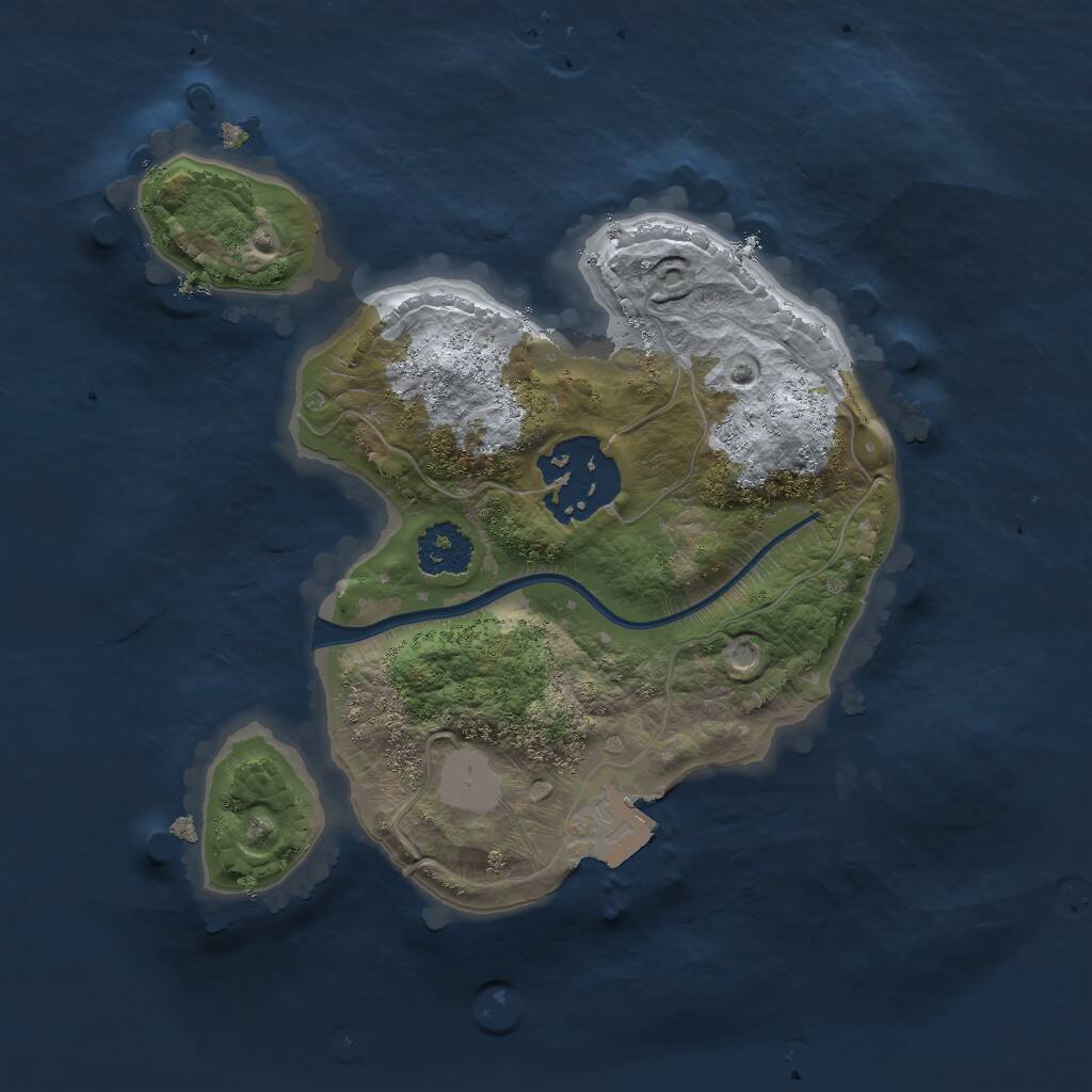 Rust Map: Procedural Map, Size: 2000, Seed: 2024876, 2 Monuments