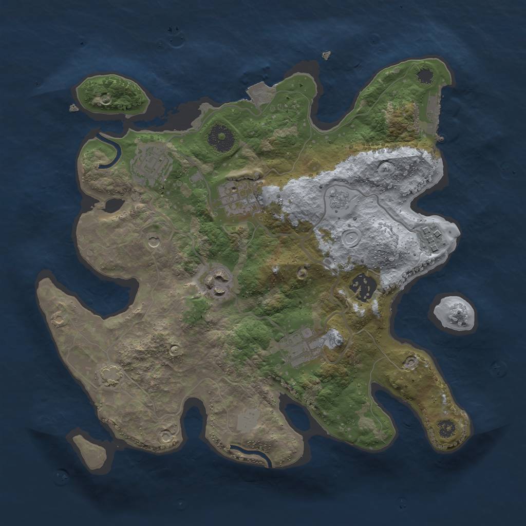 Rust Map: Procedural Map, Size: 3000, Seed: 6538, 13 Monuments
