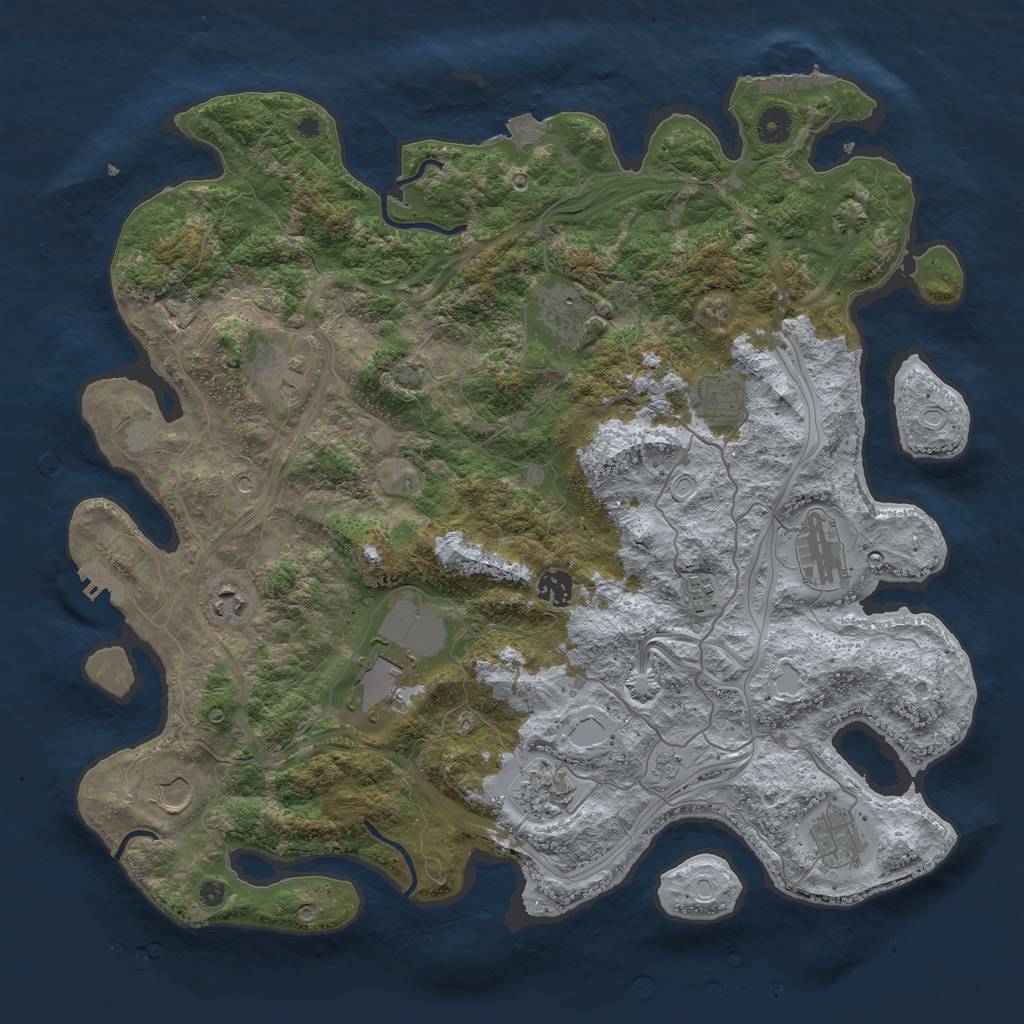 Rust Map: Procedural Map, Size: 4250, Seed: 27042005, 19 Monuments