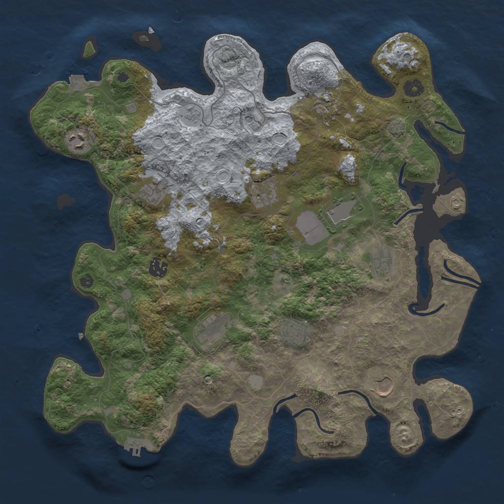 Rust Map: Procedural Map, Size: 3900, Seed: 336, 17 Monuments