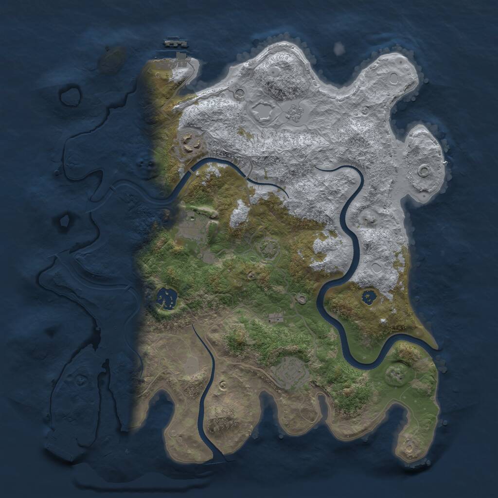 Rust Map: Procedural Map, Size: 3500, Seed: 968680018, 10 Monuments