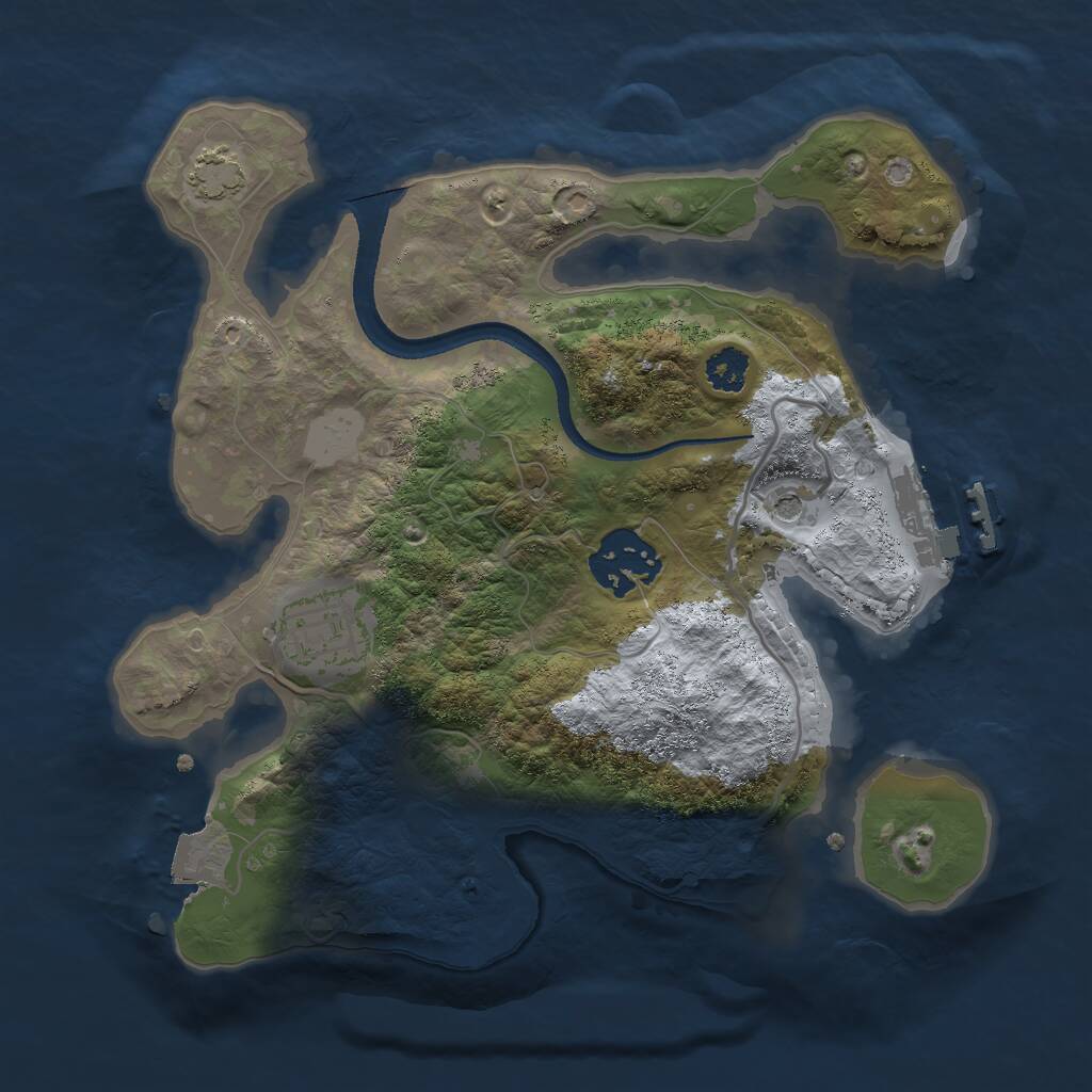 Rust Map: Procedural Map, Size: 2500, Seed: 2026059009, 6 Monuments