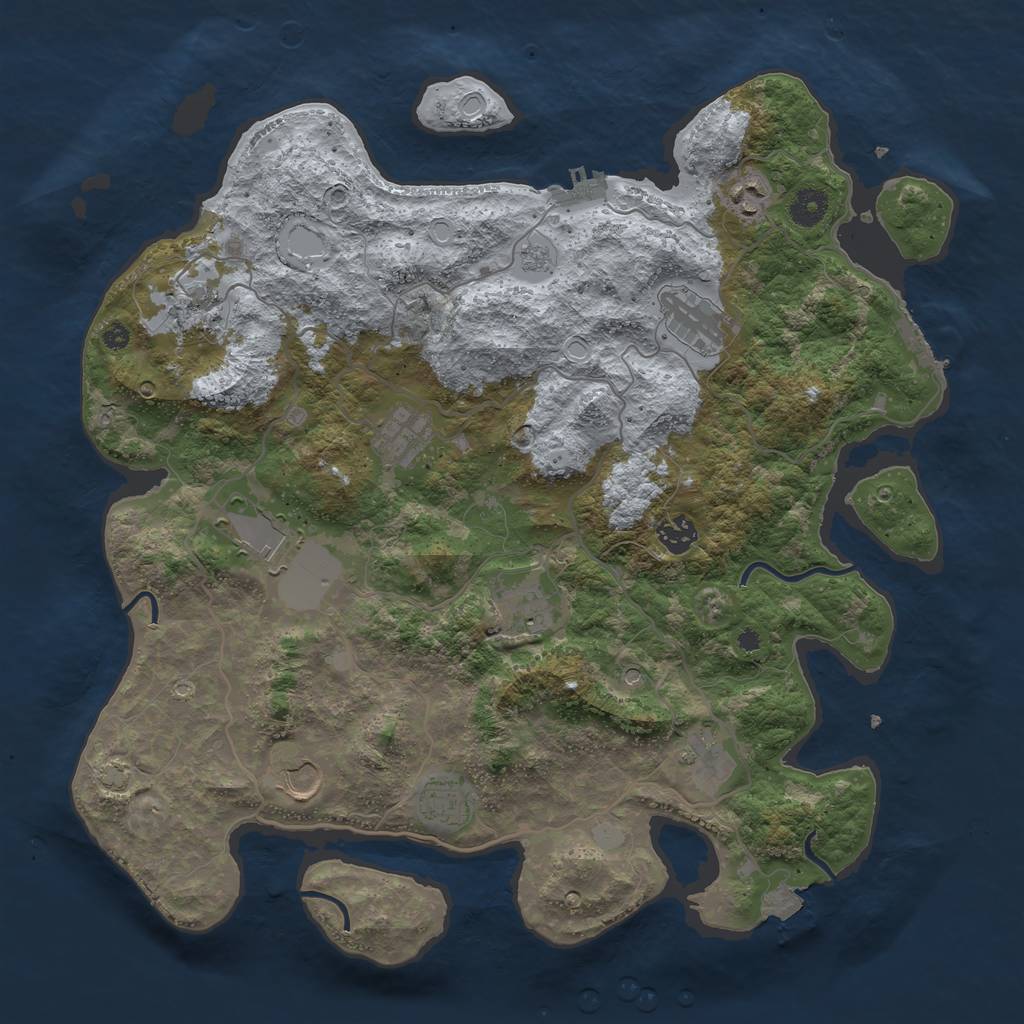 Rust Map: Procedural Map, Size: 4000, Seed: 5265652, 18 Monuments