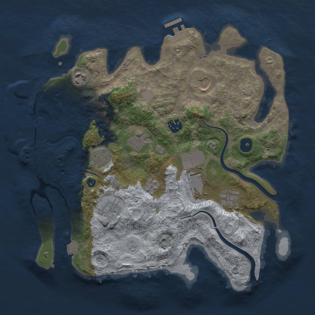 Rust Map: Procedural Map, Size: 3500, Seed: 184494956, 15 Monuments