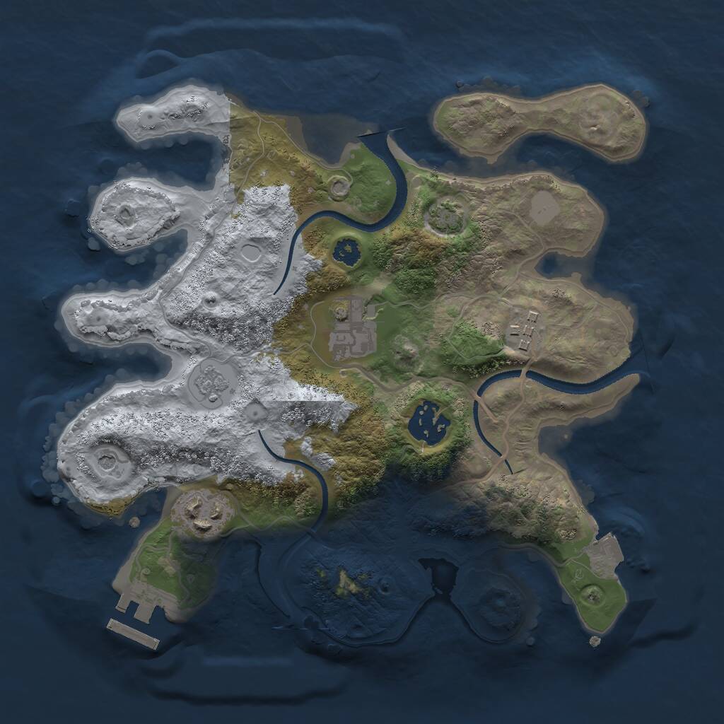 Rust Map: Procedural Map, Size: 2700, Seed: 897407229, 9 Monuments