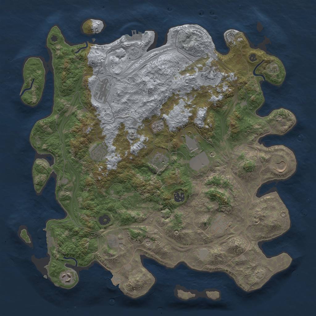 Rust Map: Procedural Map, Size: 4250, Seed: 1235448200, 19 Monuments