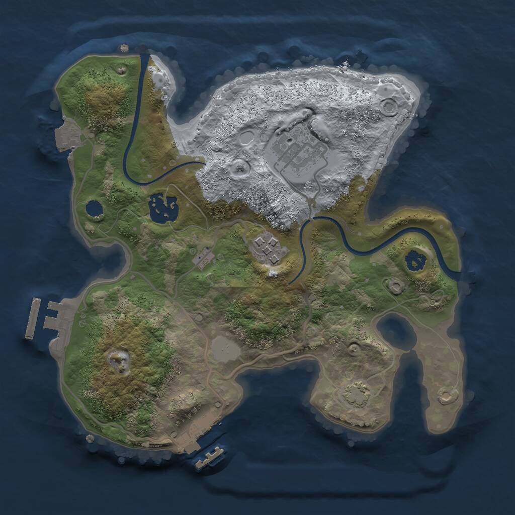 Rust Map: Procedural Map, Size: 2500, Seed: 1981307280, 7 Monuments
