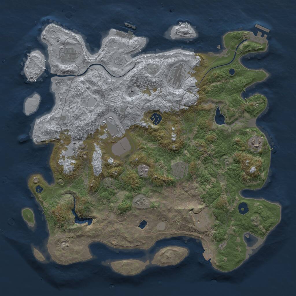 Rust Map: Procedural Map, Size: 4000, Seed: 1658798912, 15 Monuments