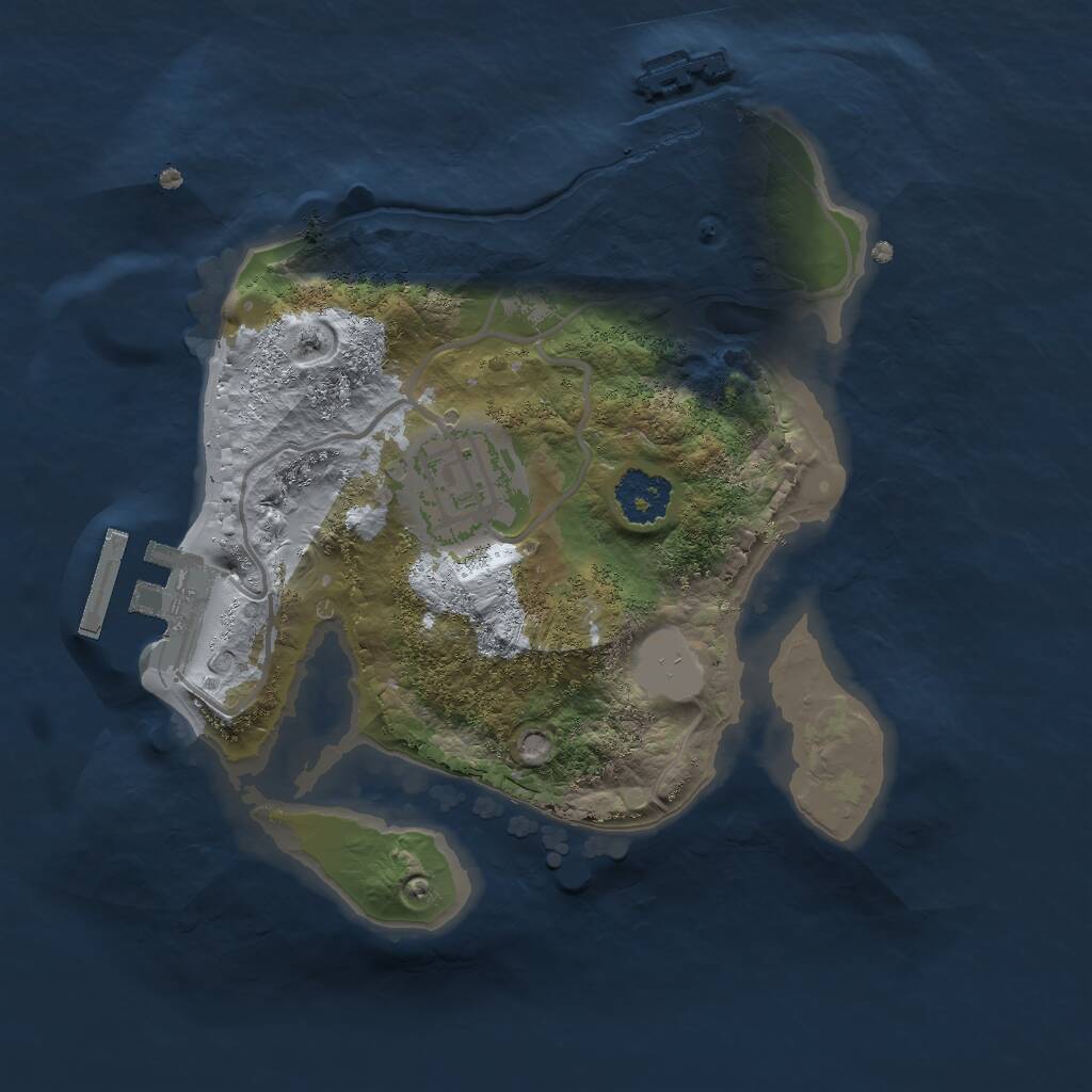 Rust Map: Procedural Map, Size: 2000, Seed: 124345, 4 Monuments