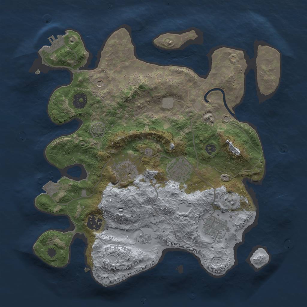 Rust Map: Procedural Map, Size: 3000, Seed: 1896611971, 11 Monuments