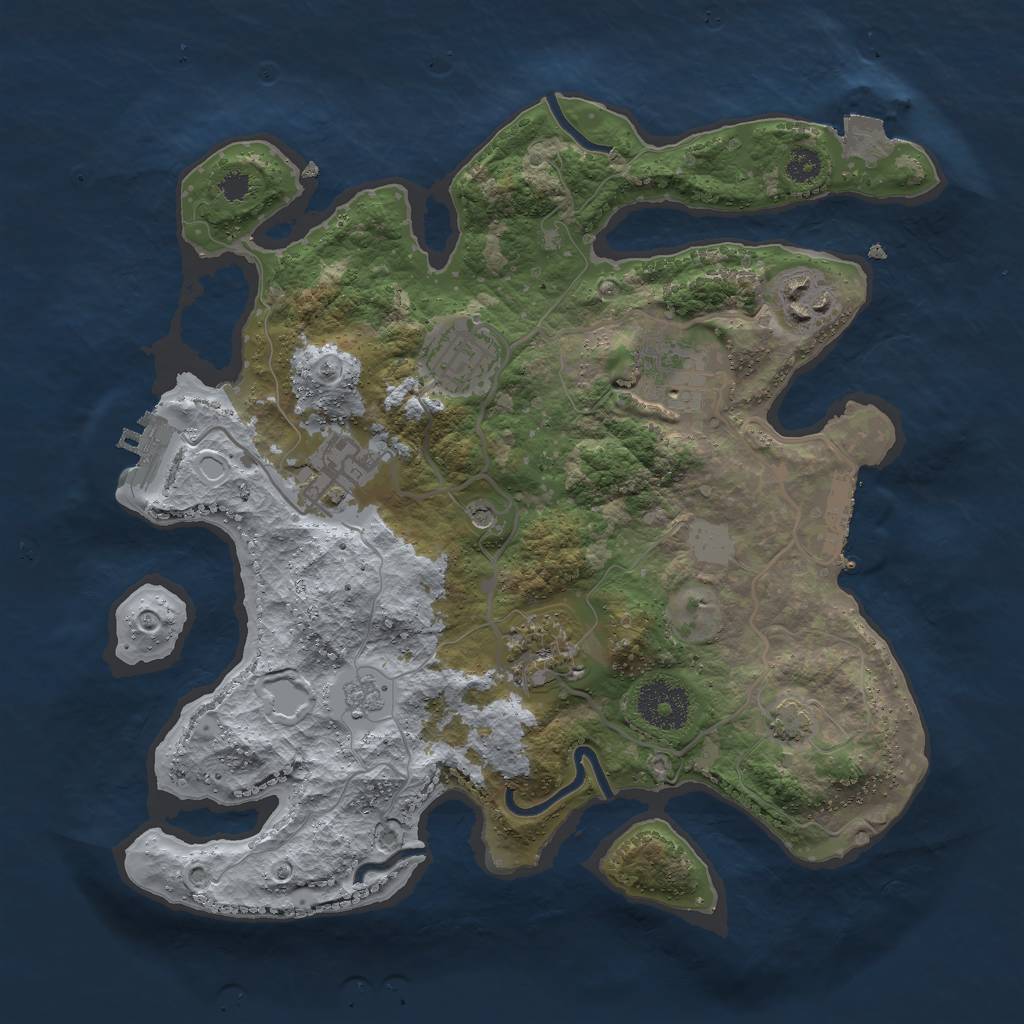 Rust Map: Procedural Map, Size: 3000, Seed: 2462835, 13 Monuments