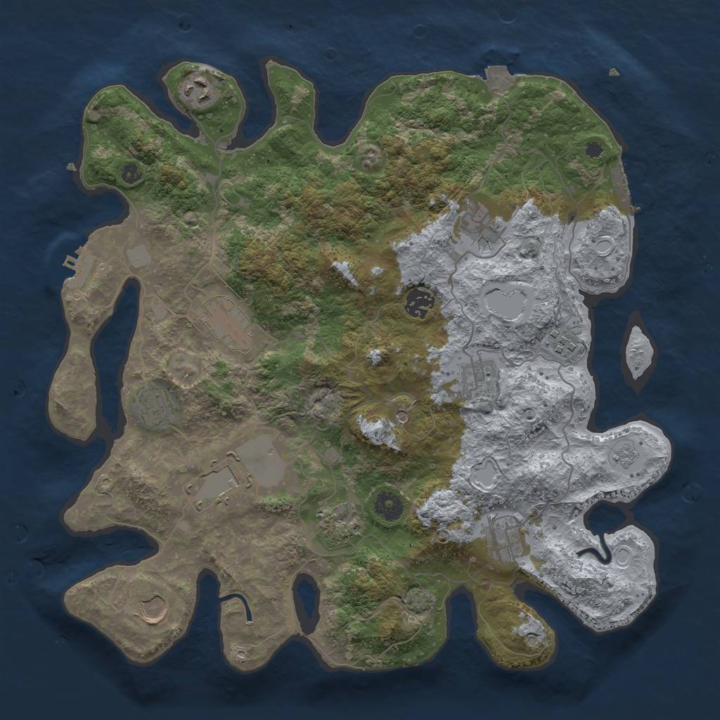 Rust Map: Procedural Map, Size: 3750, Seed: 156374, 19 Monuments