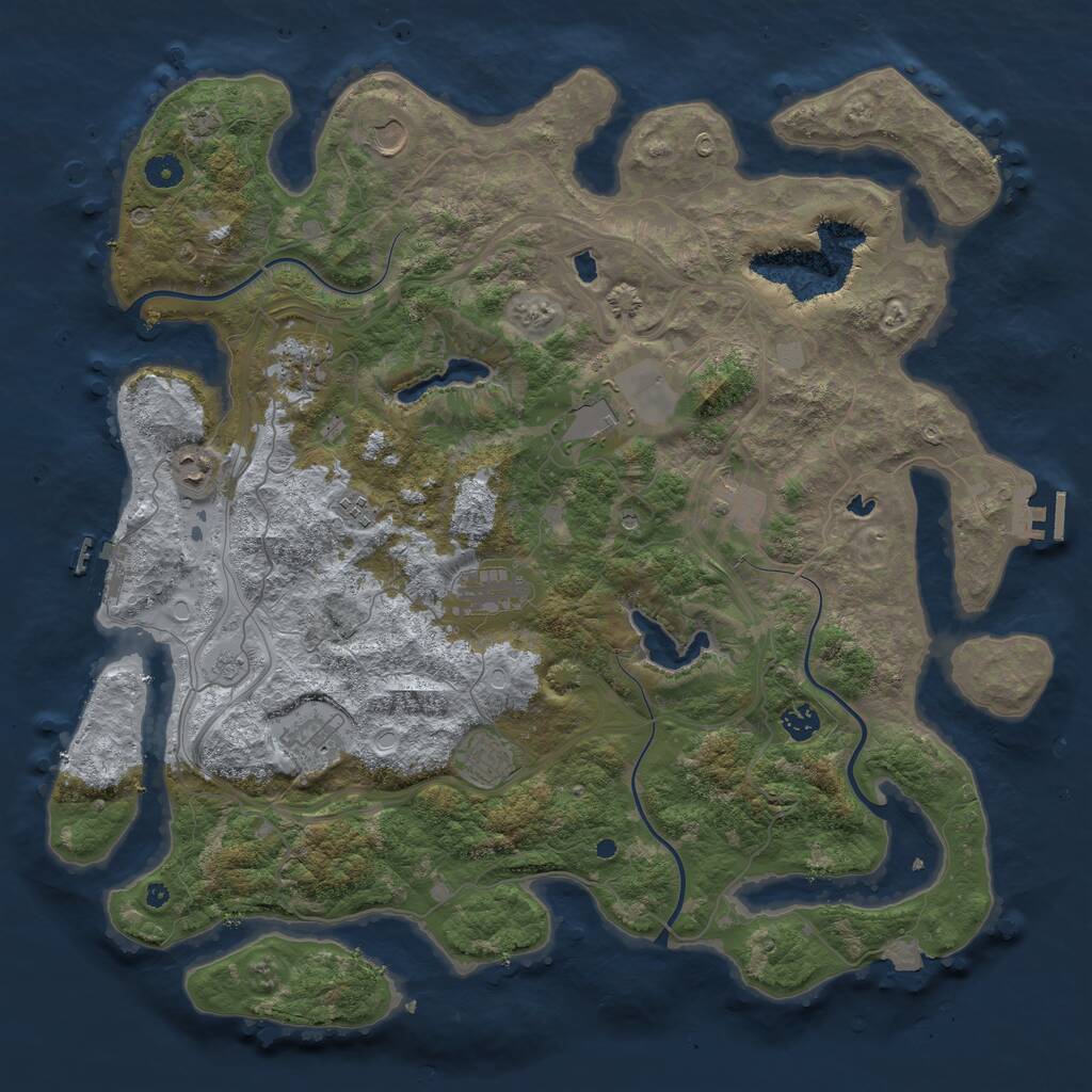 Rust Map: Procedural Map, Size: 4500, Seed: 80050604, 16 Monuments