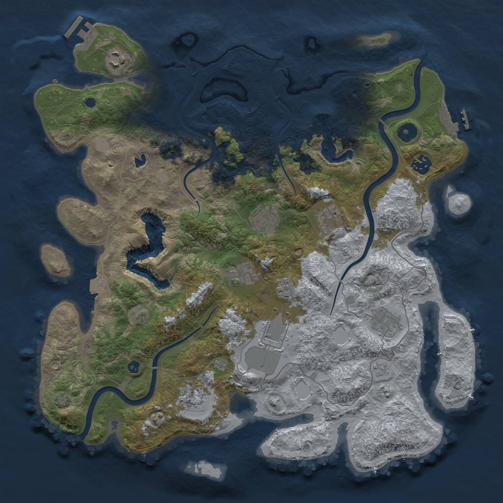 Rust Map: Procedural Map, Size: 4000, Seed: 579928078, 15 Monuments