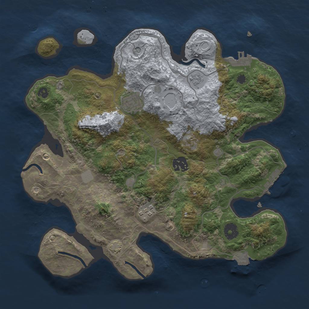 Rust Map: Procedural Map, Size: 3000, Seed: 89155, 11 Monuments
