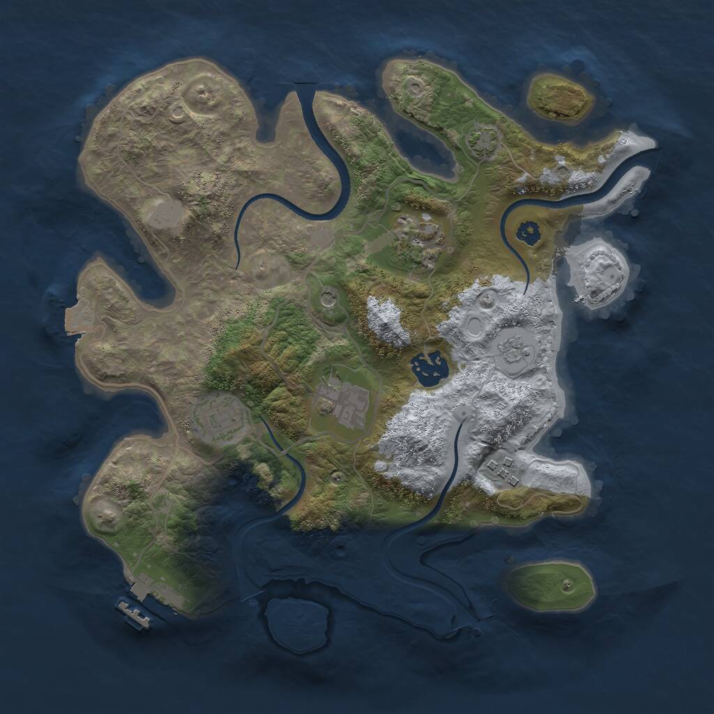 Rust Map: Procedural Map, Size: 3000, Seed: 249308012, 10 Monuments