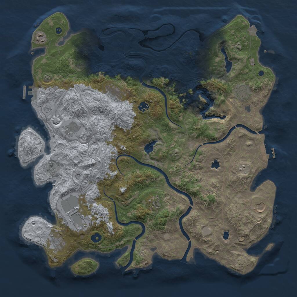 Rust Map: Procedural Map, Size: 4500, Seed: 289530523, 16 Monuments