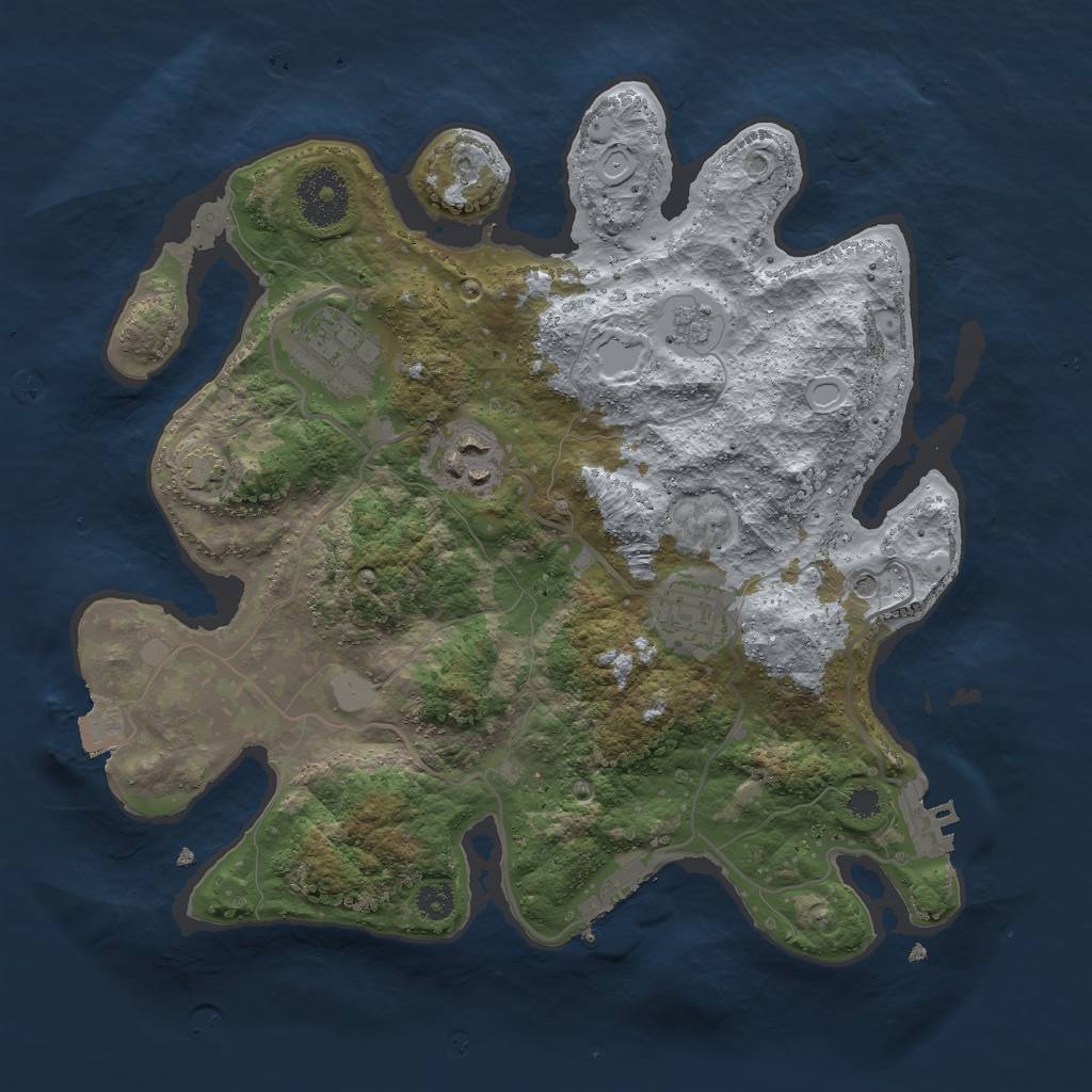 Rust Map: Procedural Map, Size: 3000, Seed: 2953081, 11 Monuments
