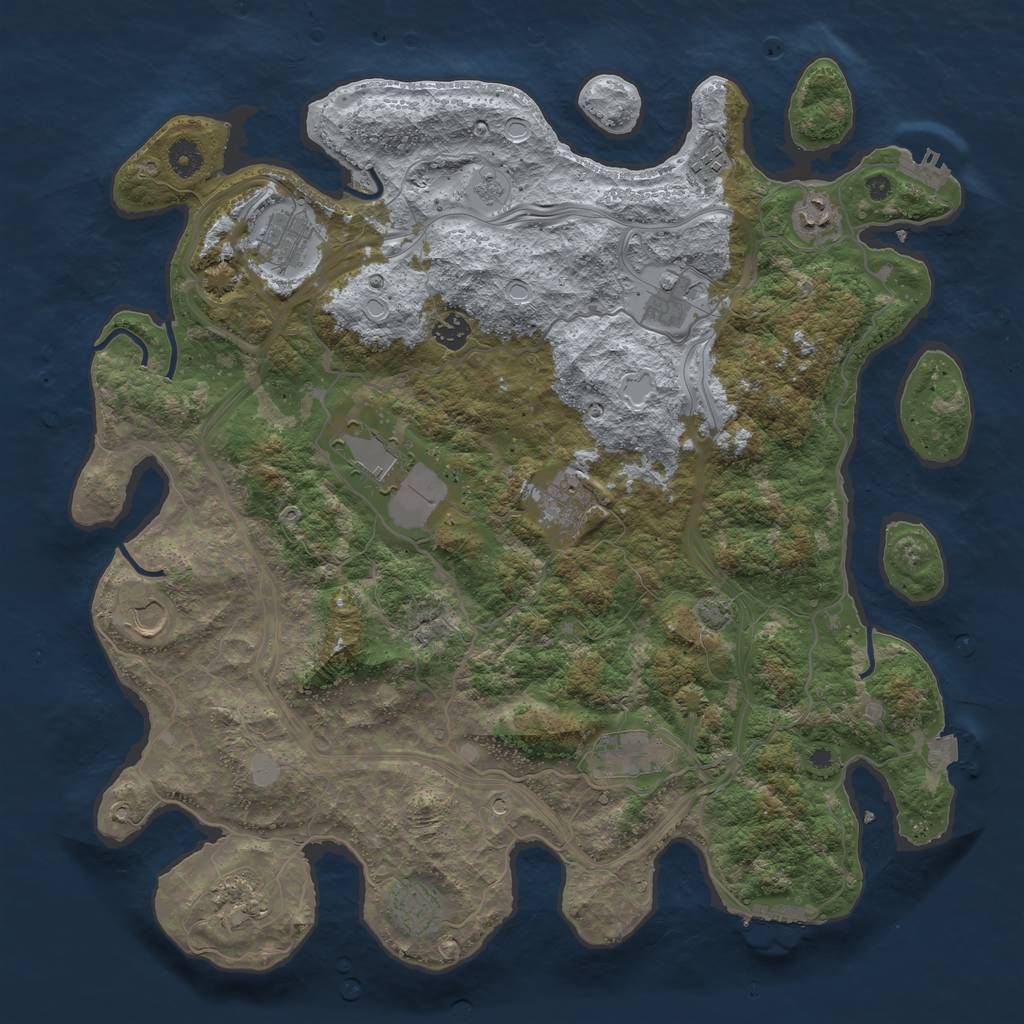 Rust Map: Procedural Map, Size: 4300, Seed: 77859013, 19 Monuments