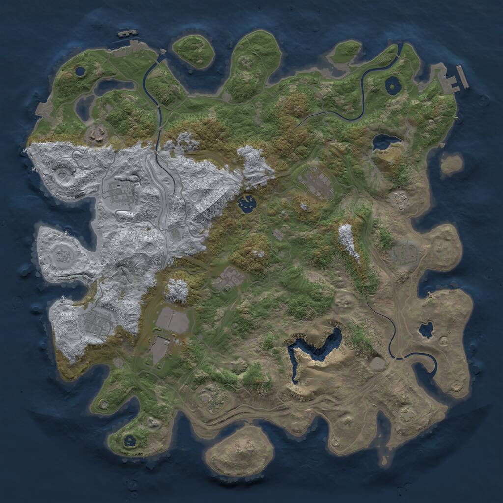 Rust Map: Procedural Map, Size: 4250, Seed: 1953042118, 16 Monuments