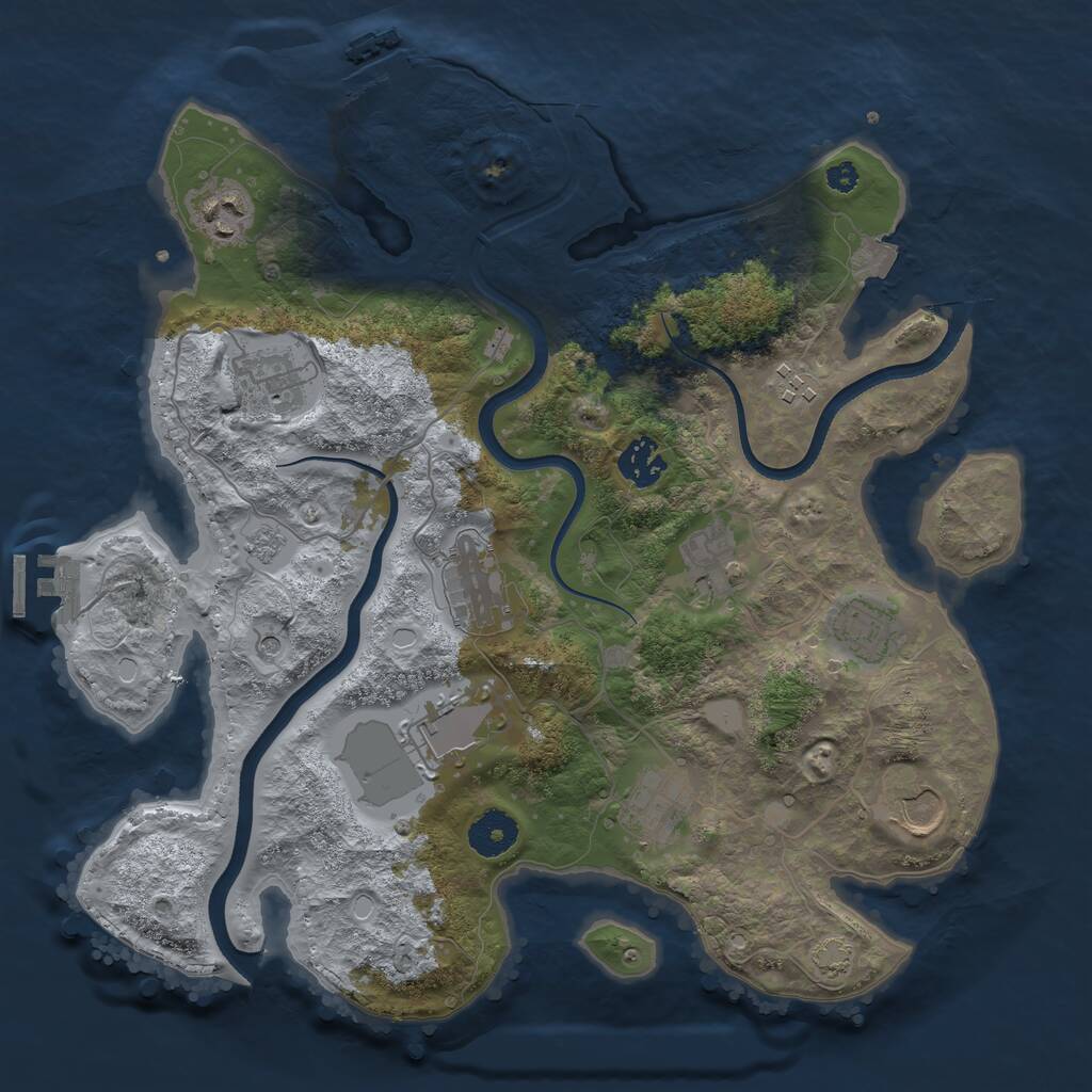 Rust Map: Procedural Map, Size: 3500, Seed: 1683605211, 16 Monuments