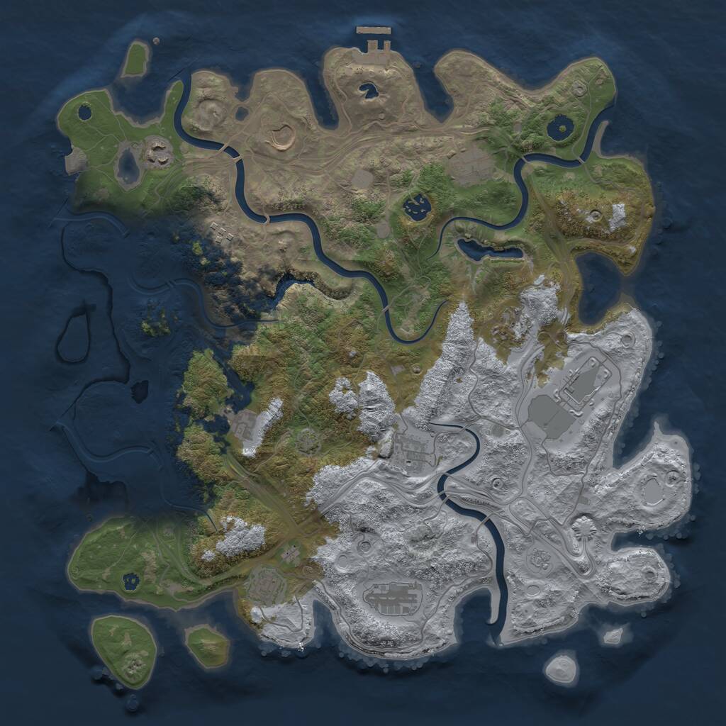 Rust Map: Procedural Map, Size: 4250, Seed: 14838, 16 Monuments