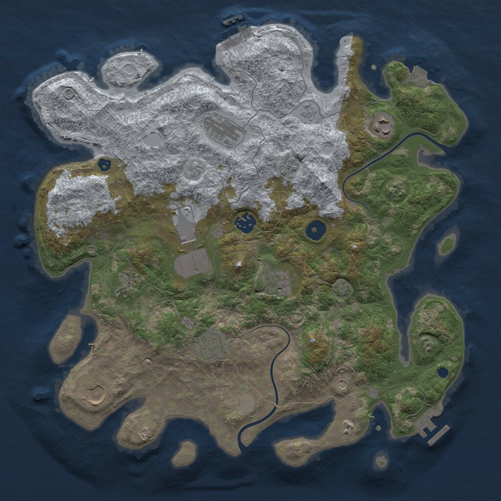 Rust Map: Procedural Map, Size: 3800, Seed: 17762077, 15 Monuments