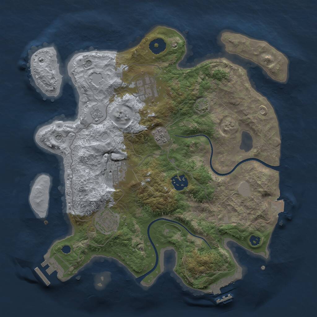 Rust Map: Procedural Map, Size: 3000, Seed: 811753368, 11 Monuments