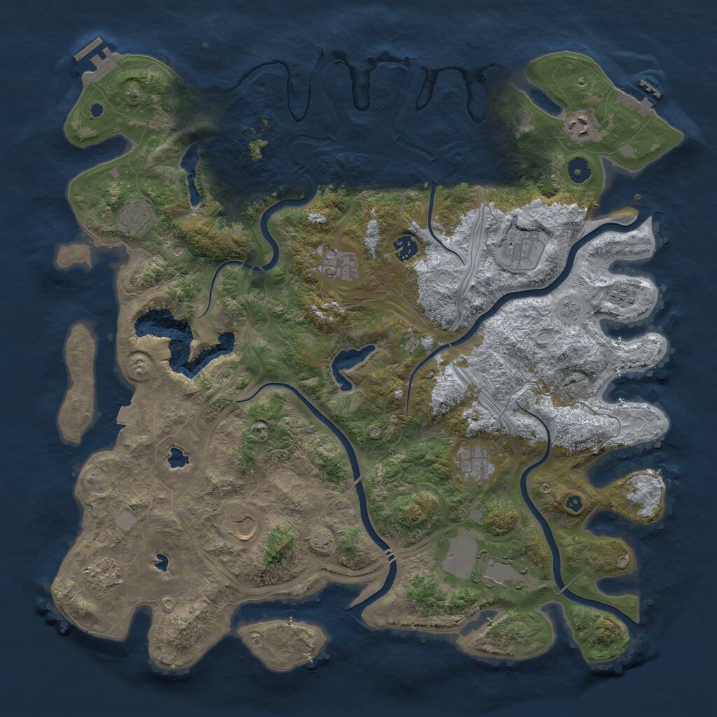 Rust Map: Procedural Map, Size: 4500, Seed: 1676274297, 16 Monuments