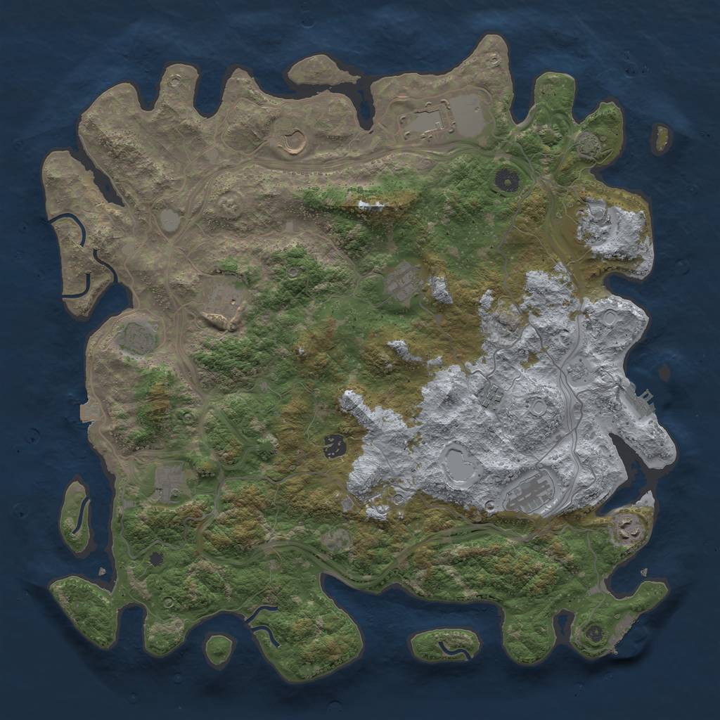 Rust Map: Procedural Map, Size: 4500, Seed: 61619, 19 Monuments