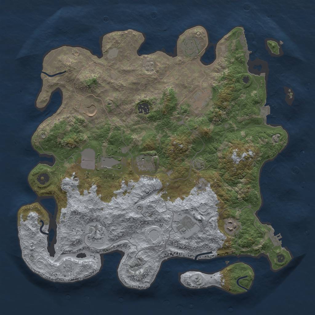 Rust Map: Procedural Map, Size: 4000, Seed: 300929693, 18 Monuments